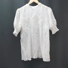 ◇ Discoat ディスコート シンプル 刺繍 キレイめ 大人 長袖 ブラウス サイズF ﾎﾜｲﾄ レディース E  【1310130017137】