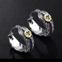 ヴィンテージ フェザー イーグル リング ピアス フープ シルバー インディアンジュエリー ナバホ族