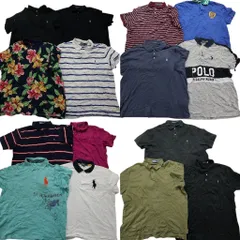 古着卸 まとめ売り ラルフローレン  ポロシャツ 15枚セット (メンズ 2XL /3XL ) ビックポニー ボーダー ハイビスカス  中古 古着 NB5774