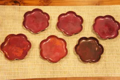 古美術古鉄地銅覆輪茶托五客揃