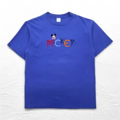 Velva Sheen 90年代 USA製 MICKEY ミッキーマウス 刺繍 Tシャツ XL ブルー Disney
