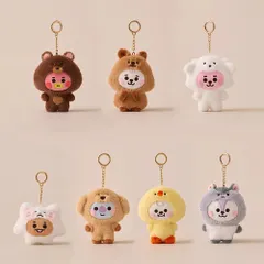 【選べる5タイプ】T21 TATA ベビー ぬいぐるみ キーリング FLUFFY BTS テテ V Cooky Chimmy RJ Koya