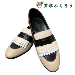 エルメス HERMES モカシン ロワイヤル  ローファー サイズ35 1/2 フラットシューズ ローヒール　ベージュ　マルチ