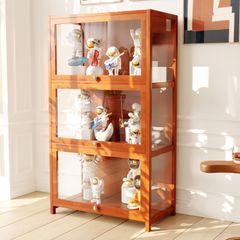 【数量限定】コレクションケース SunlitCorner コレクションラック コレクションケース ディスプレイ コレクションケース アクリル ショーケース 棚 ブラック竹枠 透明アクリルキャビネット 大容量 和風 ディスプレイケース ディスプレイスタンド 部屋