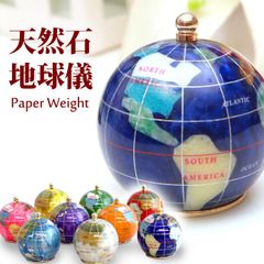 PI007 天然石地球儀ペーパーウェイト メモスタンド付  【ピィアース正規品】 お洒落な文鎮をデスクに 進のお祝いや記念品に 風水カラー パワーストーン ギフト 可愛い 誕生日プレゼント ピィアース 東京銀座PICALS mer12