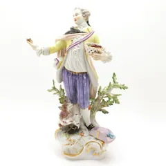 MEISSEN マイセン 羊飼いの男性 フルーツ カゴ 犬 シェパード ケンドラー 61001 フィギュリン スクラッチなし ◆送料込み◆質屋-i9358のサムネイル