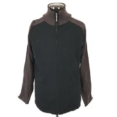 ハイストリート/HIGH STREET★カシミア混/ニットブルゾン【メンズS-M程度/黒×茶】ジップアップ/トルネードマート/coat/Jackets◆mBH334<sale>のサムネイル