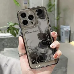 新品 iPhone15ケース クリア 透明 iphone14ケース iphone13ケース フラワー 墨絵 スマホケース 花柄 アイフォンケース kkk