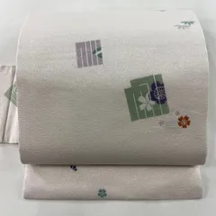 新品未使用　正絹　名古屋帯　源氏香　お宝尽 新品未使用 正絹 名古屋帯 源氏香 お宝尽