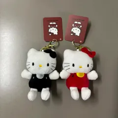 ハローキティ ギャルキティ ブラック レッド マスコット キーリング (新品)