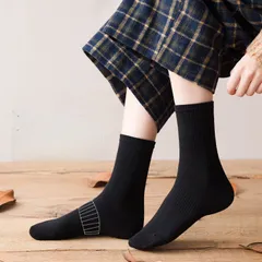 レディースソックス5足セット ソックス レディースソックス　無地　黒