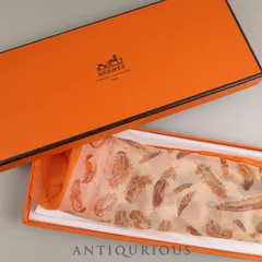 エルメス スカーフ カレ45 羽 オレンジ SILK100% 箱のサムネイル