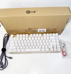 【HY】【中古】【美品】e元素メカニカル式ゲーミングキーボード Z-88 青軸アンチゴースト81キー RGB発光LEDバックライト (青軸 ホワイト)[送料無料(一部地域を除く)]HY001