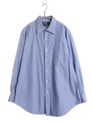 【お得なクーポン配布中!】 90s ポロ ラルフローレン ストライプ オックスフォード 長袖 シャツ メンズ L 程/ オールド 長袖シャツ ワイシャツ ビジネス ツートン 薄手