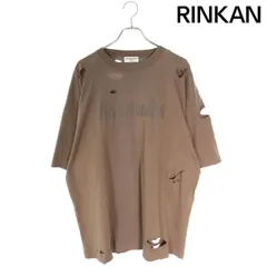最終値下げ◆BALENCIAGA デストロイ加工ロゴプリントTシャツ XSサイズ kindal_8078000315556