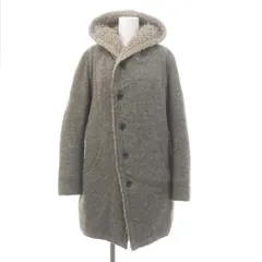 パドカレ pas de calais ウール中綿フードコート アウター ニット 38 グレージュ /MI ■OSのサムネイル