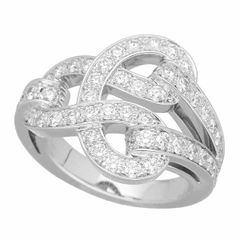 Cartier カルティエ アグラフ ダイヤ リング 750 K18 WG ホワイトゴールド 日本サイズ8号 #48【送料無料】指輪 レディース【中古】32230308