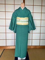 ポリエステル着物　袷　色無地
