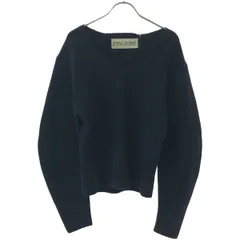 INSCRIRE アンスクリア 24AW Balloon V/N Rib Sweater Vネックニットセーター I24AW-K12 ネイビー Fのサムネイル