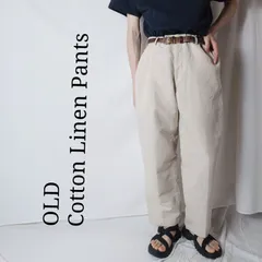 【90s】古着 ツータック リネンコットンパンツ スラックス