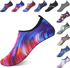 TcIFE ウォーターシューズ メンズ レディース ビーチシューズサーフィンシューズ アウトドアスポーツ(カラフル,  24～25 cm)