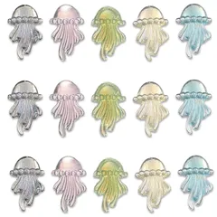 ネイルパーツ クラゲ 12ｍｍ カラフル 200個 海 3D デコ レジン ハンドメイド 手芸 パーツ BD3602