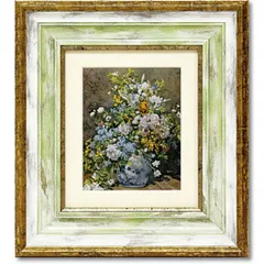 絵画 名画 アート 絵 壁掛け 額入り 風景画 油絵 おしゃれ ルノワール 「大きな花びん」 W29.5 H32.5cm ポスター アート アートパネル リビング トイレ 玄関 プレゼント モダン アートフレーム 飾る ブランド ホテル サロン