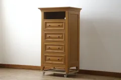 【大塚家具】美品オーク材　引出し8杯/6段チェスト　タンス 楽天市場】タンス 幅60cm 木製 オーク材 無垢材 キャビネット
