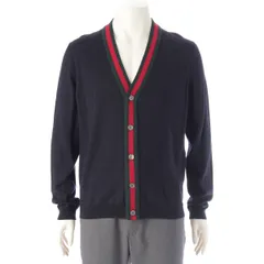 グッチ　ニットカーディガン　金ボタン　ケーブル　ベージュ　コットン　メンズ　XS Blue / Gold Cotton Lamé GG é Cardigan | GUCCI® US