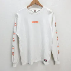 z■ベンデイビス/BEN DAVIS 長袖Ｔシャツ コットン【Ｍ】アイボリー/men's/59【中古】■