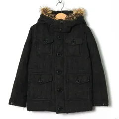 バックナンバー ショートコート 中綿入り ファー付き アウター キッズ 男の子用 130サイズ ダークグレー BACK NUMBER 【中古】のサムネイル