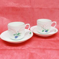☆1103　深川製磁　水引草 錦　ペア碗皿　カップ＆ソーサー