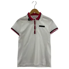 JUN&ROPÉ ジュン アンド ロペ ワンポイント スポーツポロシャツ sizeM/ホワイト×ピンク×ブラック