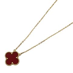 【Van Cleef & Arpels】ヴァンクリーフ＆アーペル ヴィンテージアルハンブラ VCARD38500  ネックレス K18イエローゴールド レディース 750 カーネリアン 保証書付 ギャラ付