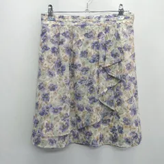 ◇ ⊂ prideglide プライドグライド 花柄 ミニ丈 フレア スカート サイズ38 パープル系 レディース E  【1410100002146】