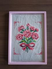 クロスステッチ刺繍完成品 ハンドメイド