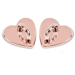 【数量限定】[Drawheart] キーリングハンガー スマホ スマホストラップ リング 2個入り ハート型/リボン型 シルバー/ローズゴールド 貼り付け式 DIYアクセサリーパーツ メタルフック付属 スマホケース装飾用 (ハート型ローズゴールド)