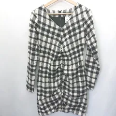 ◇ X-girl エックスガール チェック柄 長袖 膝丈 ワンピース サイズ2 ブラック系 レディース E  【1407180052253】