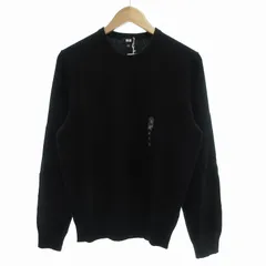 ユニクロ UNIQLO 17AW タグ付き カシミヤ クルーネック セーター ニット 長袖 M 黒 /UO