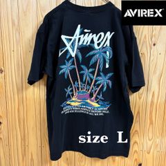 【古着】AVIREX(アヴィレックス)半袖Tシャツ L 黒 バックプリント ミリタリー