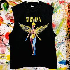 ニルバーナ ノースリーブ リプリント Tシャツ 半袖 メンズ 新品 個性的 ニルヴァーナTシャツ Nirvana Tシャツ カートコバーン グランジファッション タンクトップ ノースリーブ