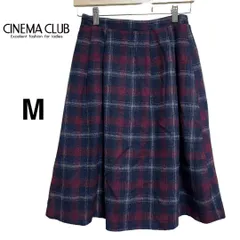 M CINEMA CLUB シネマクラブ チェックスカート 秋冬 あったか素材 可愛い ナチュラル 暖色 ゆったりめ ウール素材 お出かけ 可愛い T251_a109