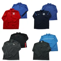 古着卸 まとめ売り ナイキ ハーフジップジャージ 8枚セット (メンズ Ｌ ) ライン ドライフィット プルオーバー 中古 古着 NC2308