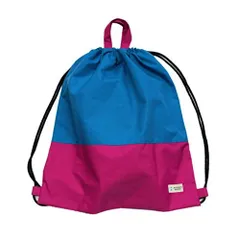 ターコイズｘピンク 【ナップ 大容量 巾着L】(ターコイズｘピンク)ナップサックタイプ （ツートンカラー）撥水防水生地 スポーツバッグ プールバッグ
