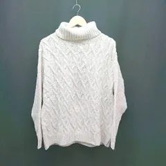 ◇ STUDIO CLIP タートルネック ローゲージ カジュアル かわいい 長袖 ニット サイズL アイボリー レディース E  【1310050015589】