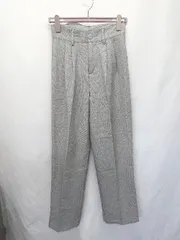 ◇ Θ me+em select ミームセレクト センタープレス スラックス パンツ サイズL グレー レディース E  【1503040010958】