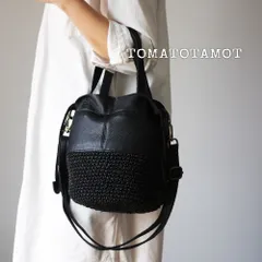 本革遣いのかごバッグ 編みバッグ 巾着バッグ ショルダー ハンドバッグ B-165