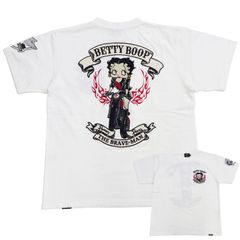 ベティ・ブープ ブレイブマン Tシャツ スタンディングラン ベティちゃん カスタム刺繍 半袖Tシャツ BBB-2510 ホワイト 新品