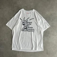 90s/Hanes/ヘインズ/半袖Tシャツ/メキシコ製/シングルステッチ/滑り台/遊具/プリント/ホワイト/白/XL/jmaple