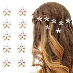 【新着商品】LeTradeJP ミニフラワーヘアピン 前髪クリップ パールヘアピン 小さめ 大人可愛い ヘアピン ヘアピン ヘアアクセサリー 10点セット